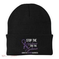 Stop The Violence Domestic Violence Awareness Ribbon Warrior Beanie thumb 0