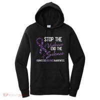 Stop The Violence Domestic Violence Awareness Ribbon Warrior Women's Hoodie thumb 0