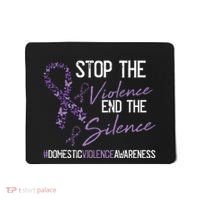 Stop The Violence Domestic Violence Awareness Ribbon Warrior Mousepad thumb 0