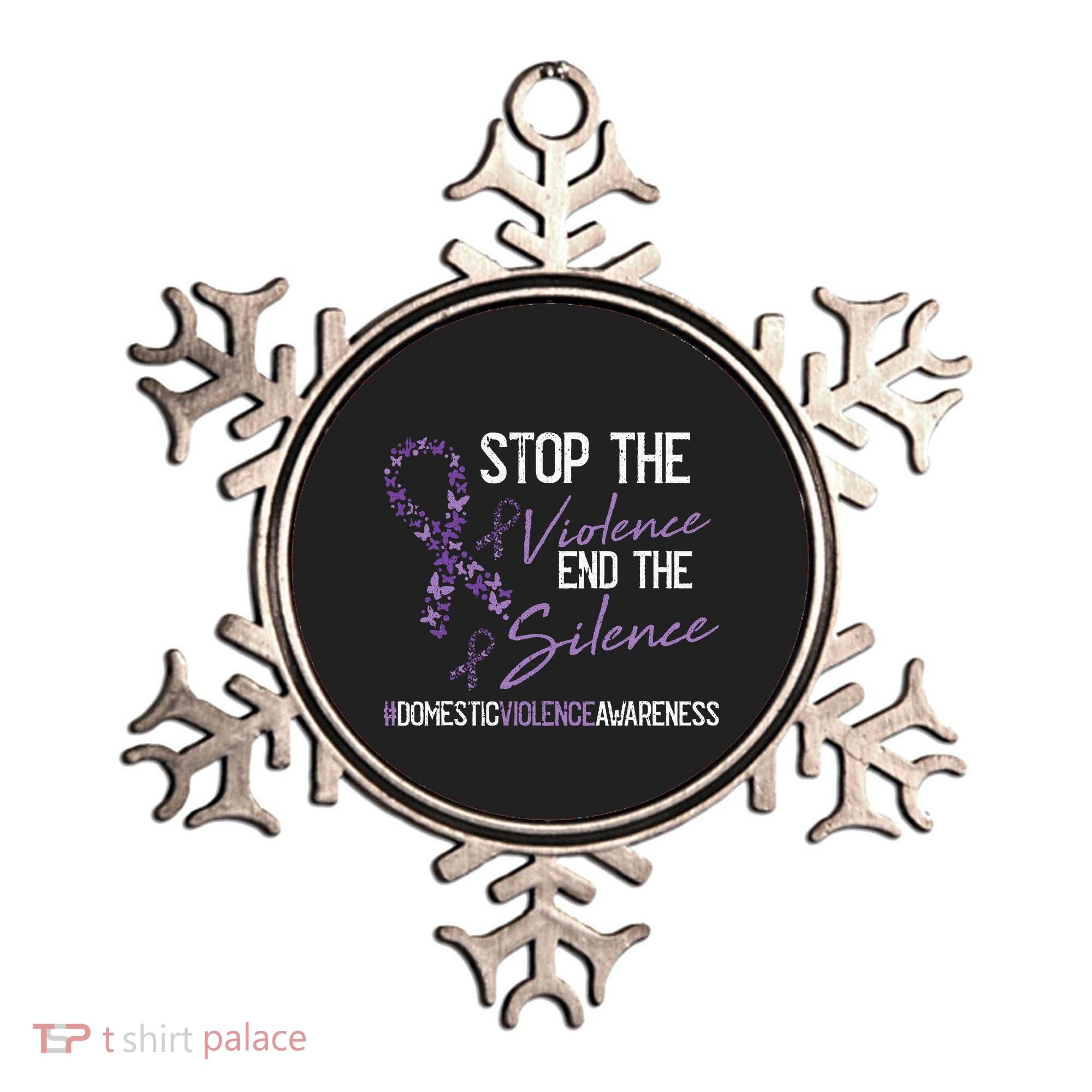 Stop The Violence Domestic Violence Awareness Ribbon Warrior Ornament