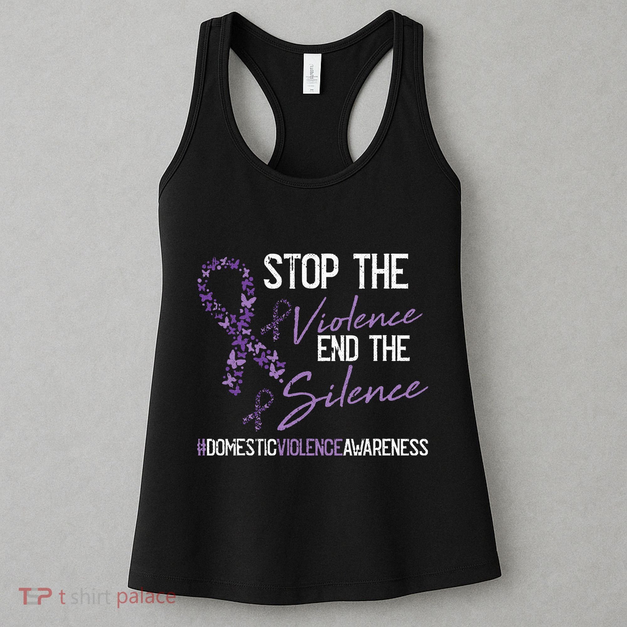 Stop The Violence Domestic Violence Awareness Ribbon Warrior Women's Tank Top
