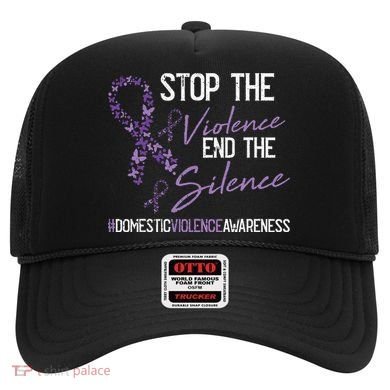Stop The Violence Domestic Violence Awareness Ribbon Warrior Hat