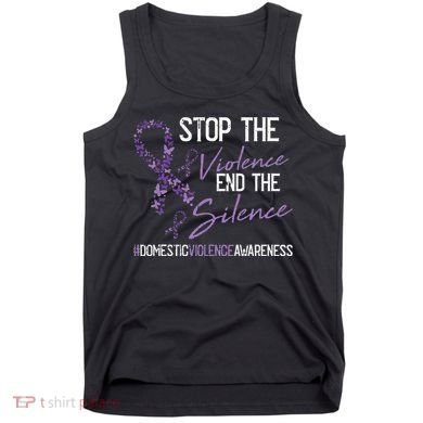 Stop The Violence Domestic Violence Awareness Ribbon Warrior Tank Top
