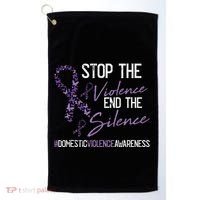 Stop The Violence Domestic Violence Awareness Ribbon Warrior Golf Towel thumb 0