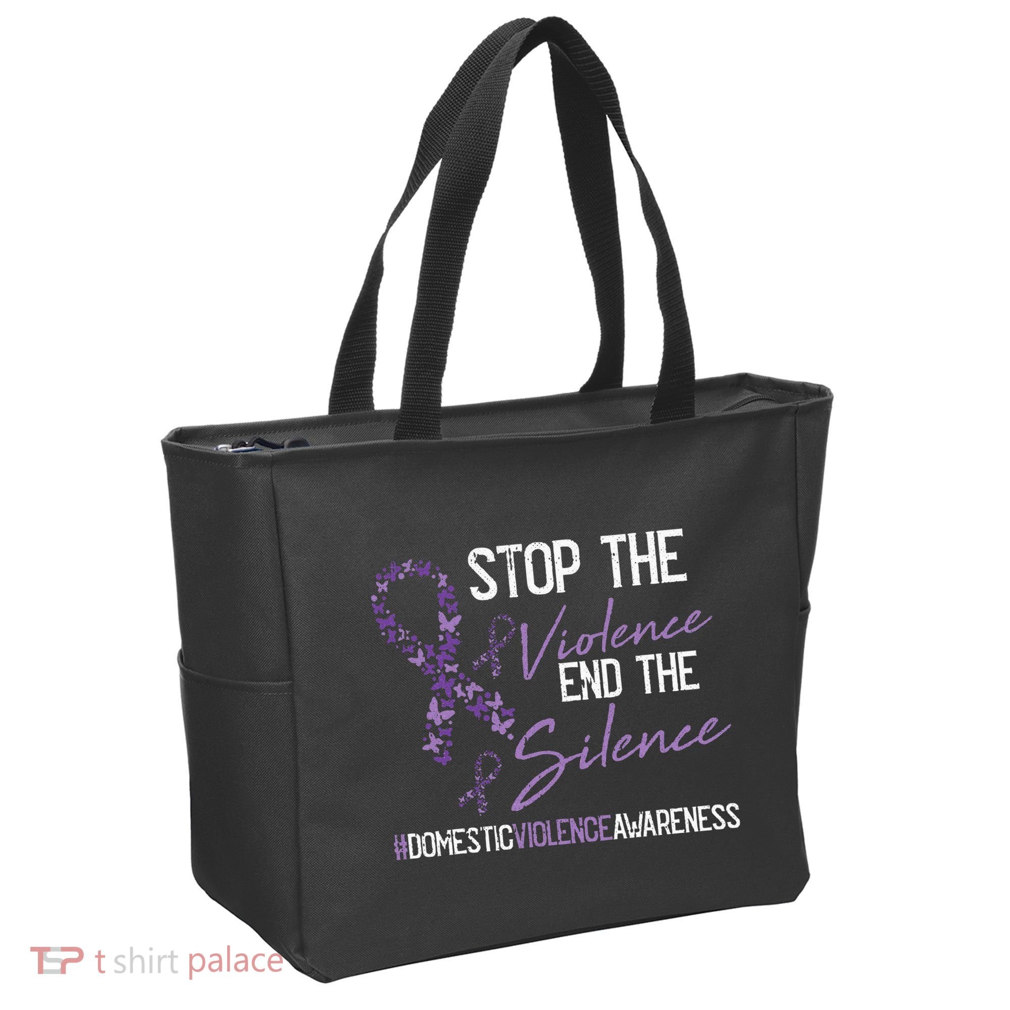 Stop The Violence Domestic Violence Awareness Ribbon Warrior Tote Bag