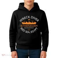 Ss Thistlegorm Wreck Diver Red Sea Egypt Kids Hoodie thumb 4