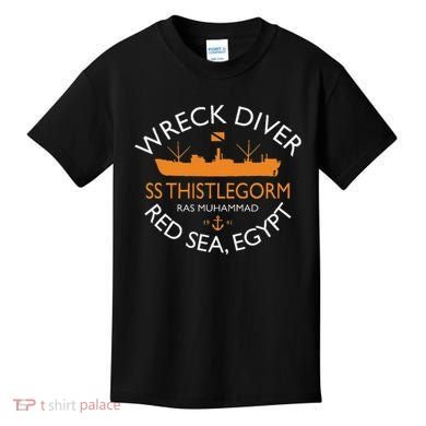 Ss Thistlegorm Wreck Diver Red Sea Egypt Kids T-Shirt