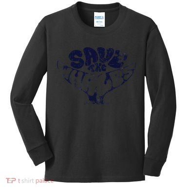 Save The Whales Distressed Vintage Environmentalist Kids Long Sleeve Shirt