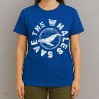 Save The Whales 80s Retro Ocean Conservation Vintage Gift T-Shirt thumb 4