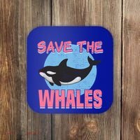 Save The Whales Climate Change Awareness Orca Whale Meaningful Gift Coaster thumb 0