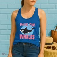Save The Whales Climate Change Awareness Orca Whale Meaningful Gift Women's Tank Top thumb 2