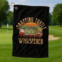 Snapping Turtle Whisperer, Snapping Turtle Golf Towel thumb 1