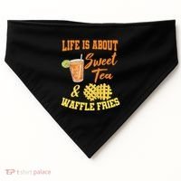 Sweet Tea Waffle Fries Enthusiast Sugar Iced Refresht Gift USA-Made Doggie Bandana thumb 0