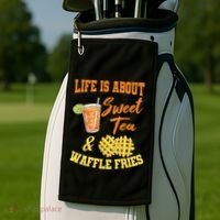 Sweet Tea Waffle Fries Enthusiast Sugar Iced Refresht Gift Golf Towel thumb 2