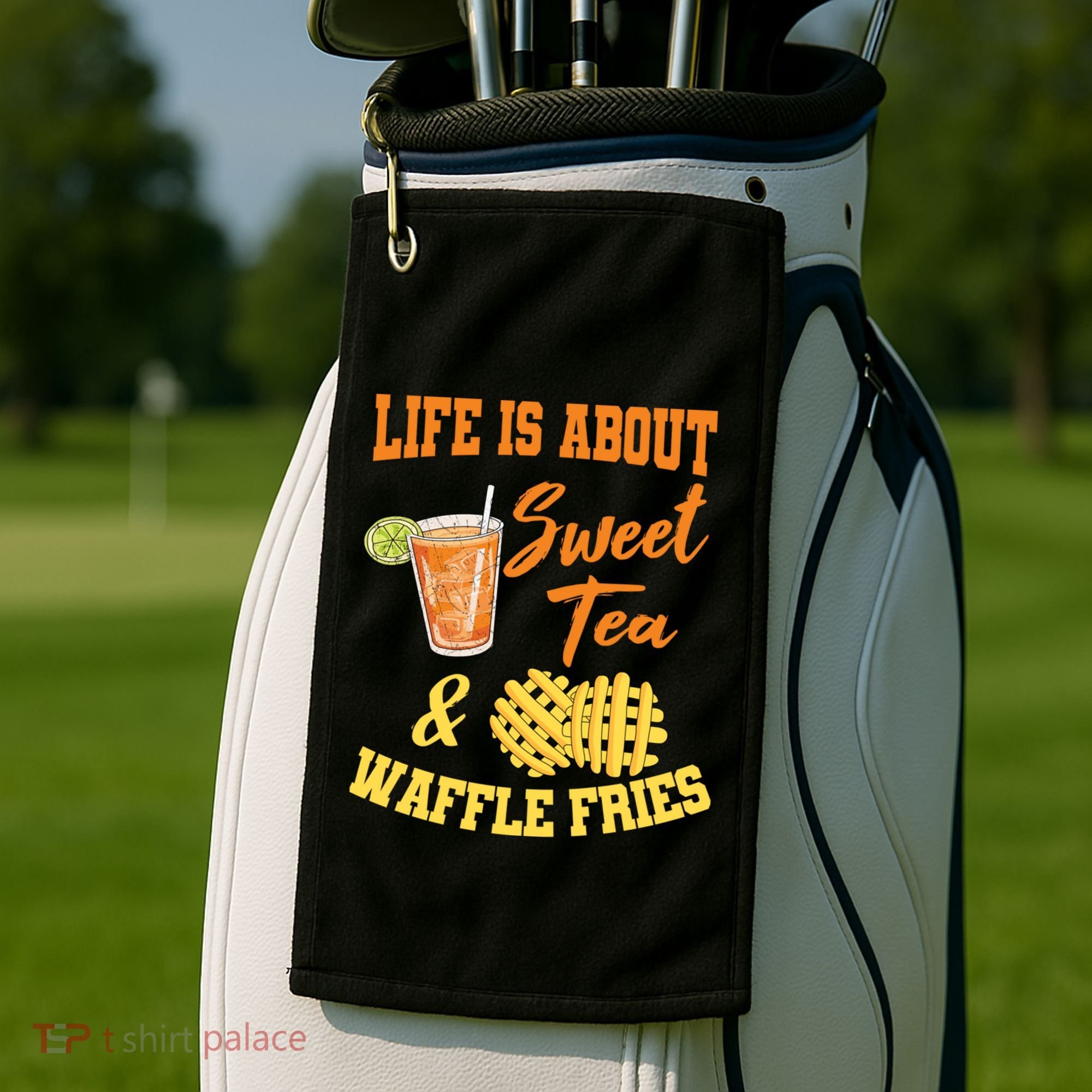 Sweet Tea Waffle Fries Enthusiast Sugar Iced Refresht Gift Golf Towel