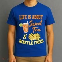 Sweet Tea Waffle Fries Enthusiast Sugar Iced Refresht Gift T-Shirt thumb 3