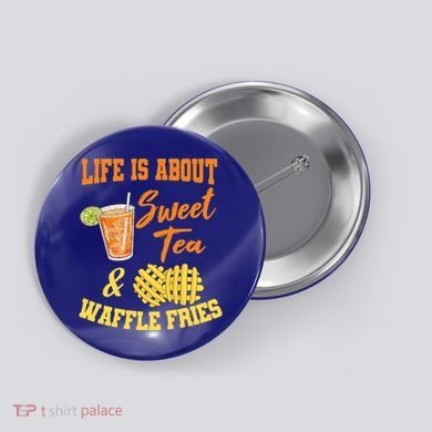 Sweet Tea Waffle Fries Enthusiast Sugar Iced Refresht Gift Button