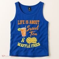 Sweet Tea Waffle Fries Enthusiast Sugar Iced Refresht Gift Tank Top thumb 2