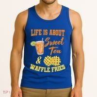 Sweet Tea Waffle Fries Enthusiast Sugar Iced Refresht Gift Tank Top thumb 3