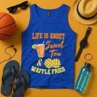 Sweet Tea Waffle Fries Enthusiast Sugar Iced Refresht Gift Tank Top thumb 4