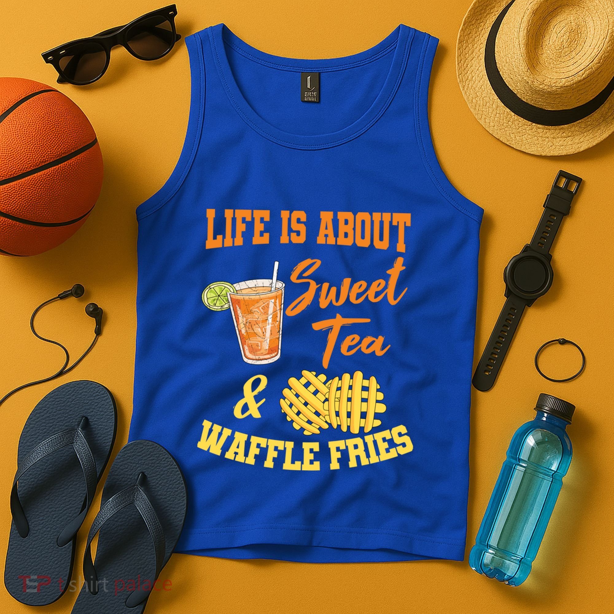 Sweet Tea Waffle Fries Enthusiast Sugar Iced Refresht Gift Tank Top