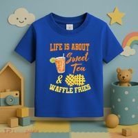 Sweet Tea Waffle Fries Enthusiast Sugar Iced Refresht Gift Toddler T-Shirt thumb 3