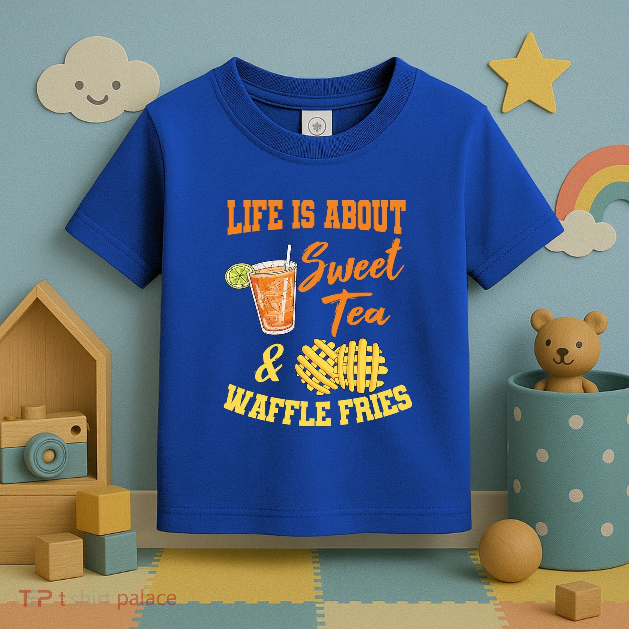 Sweet Tea Waffle Fries Enthusiast Sugar Iced Refresht Gift Toddler T-Shirt