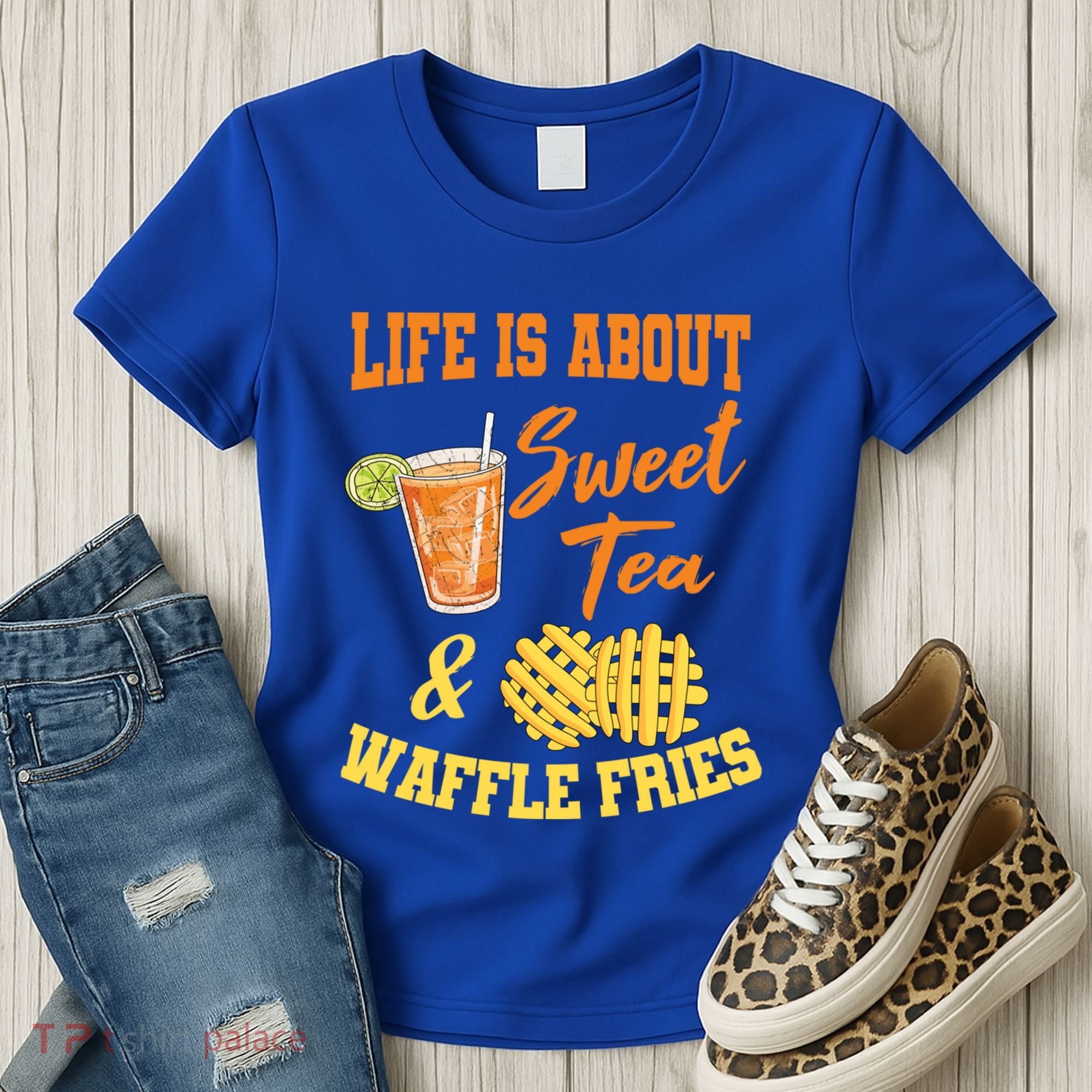 Sweet Tea Waffle Fries Enthusiast Sugar Iced Refresht Gift Women's T-Shirt
