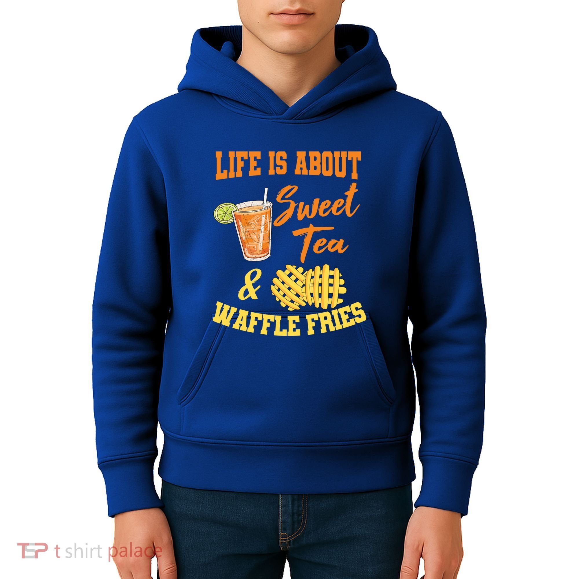 Sweet Tea Waffle Fries Enthusiast Sugar Iced Refresht Gift Kids Hoodie