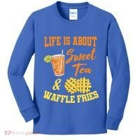 Sweet Tea Waffle Fries Enthusiast Sugar Iced Refresht Gift Kids Long Sleeve Shirt thumb 0