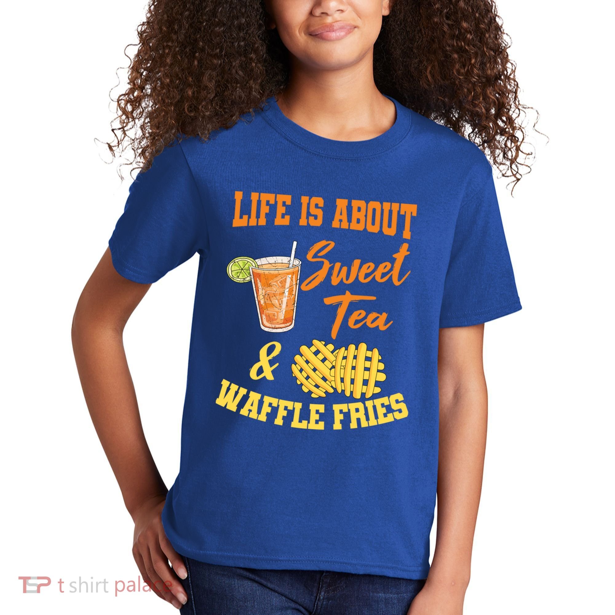 Sweet Tea Waffle Fries Enthusiast Sugar Iced Refresht Gift Kids T-Shirt