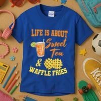 Sweet Tea Waffle Fries Enthusiast Sugar Iced Refresht Gift Kids T-Shirt thumb 3
