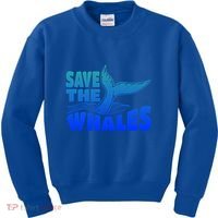 Save The Whales Protect The Ocean Activist Environtalist Great Gift Kids Sweatshirt thumb 0