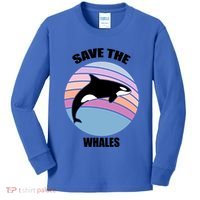 Save The Whales Gift Kids Long Sleeve Shirt thumb 0