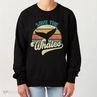 Save The Whales Retro Gift Women's Sweatshirt thumb 0