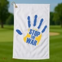 Stops The War Ukraine Peace Golf Towel thumb 1