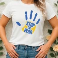 Stops The War Ukraine Peace Women's T-Shirt thumb 2