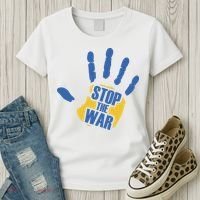 Stops The War Ukraine Peace Women's T-Shirt thumb 3