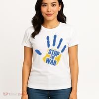 Stops The War Ukraine Peace Women's T-Shirt thumb 4