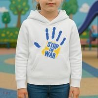 Stops The War Ukraine Peace Kids Hoodie thumb 3
