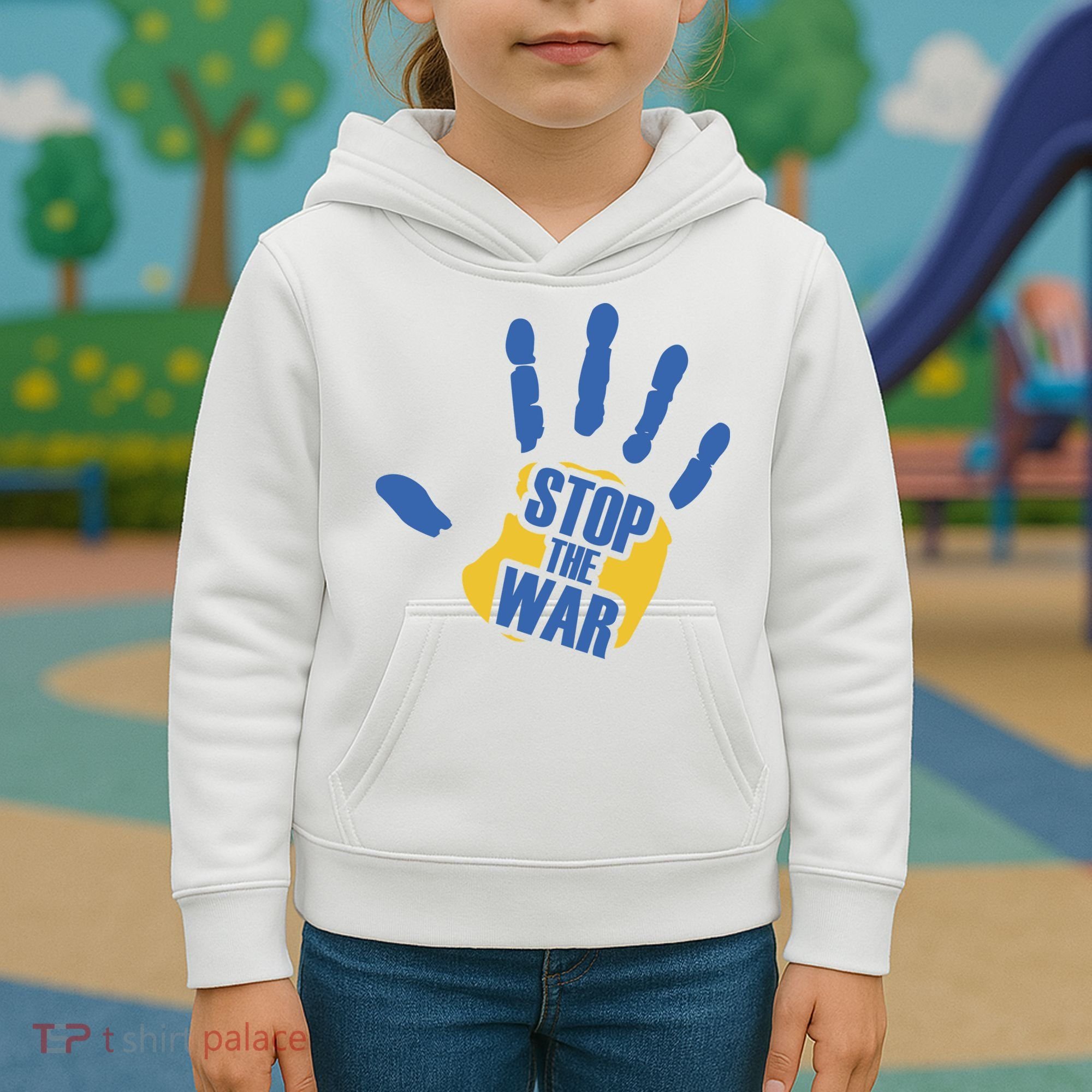 Stops The War Ukraine Peace Kids Hoodie