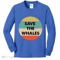 Save The Whales Great Gift Kids Long Sleeve Shirt thumb 0