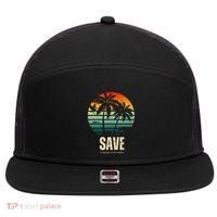 Save The Wildlife 7 Panel Mesh Trucker Snapback Hat thumb 0
