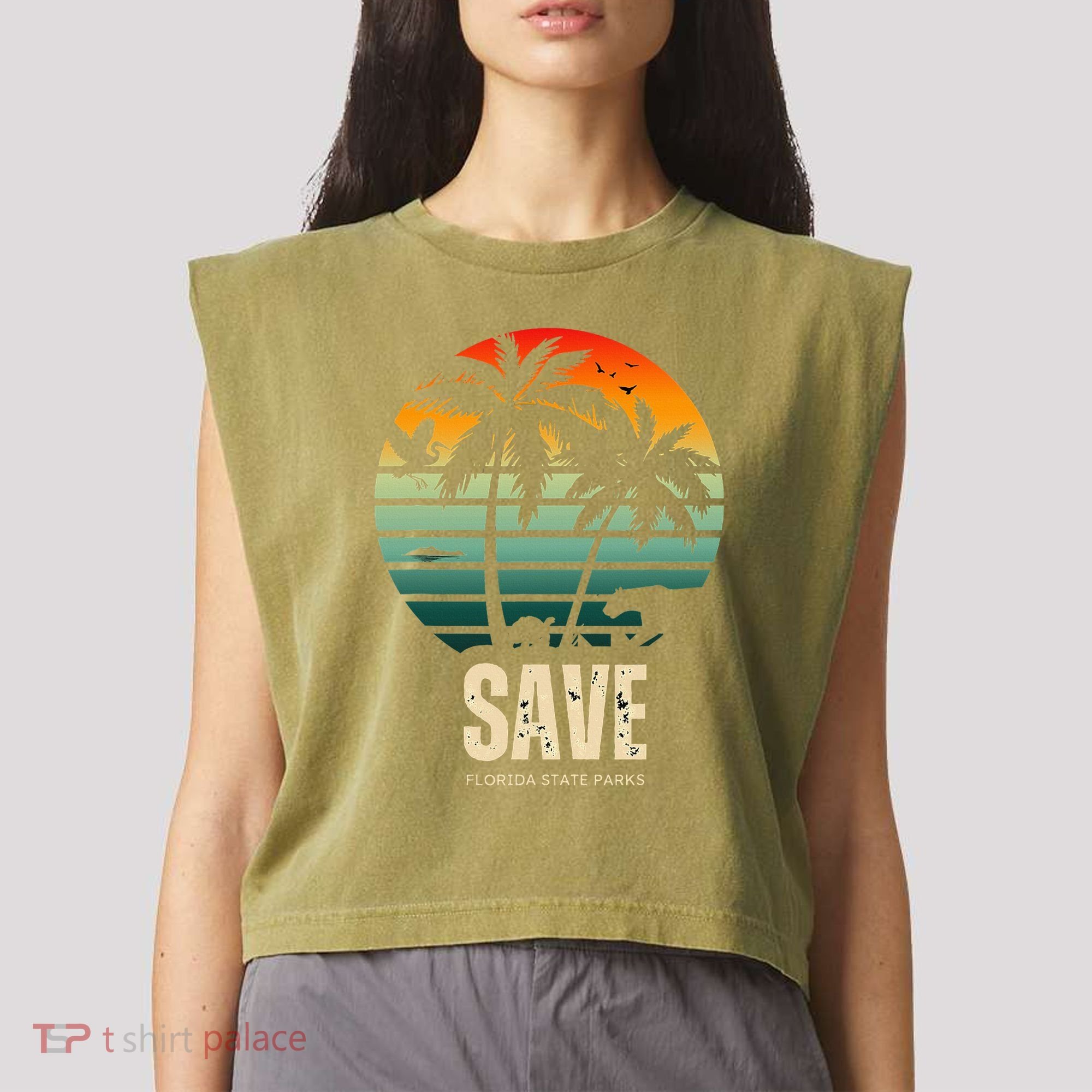 Save The Wildlife Garment-Dyed Women's Muscle Tee