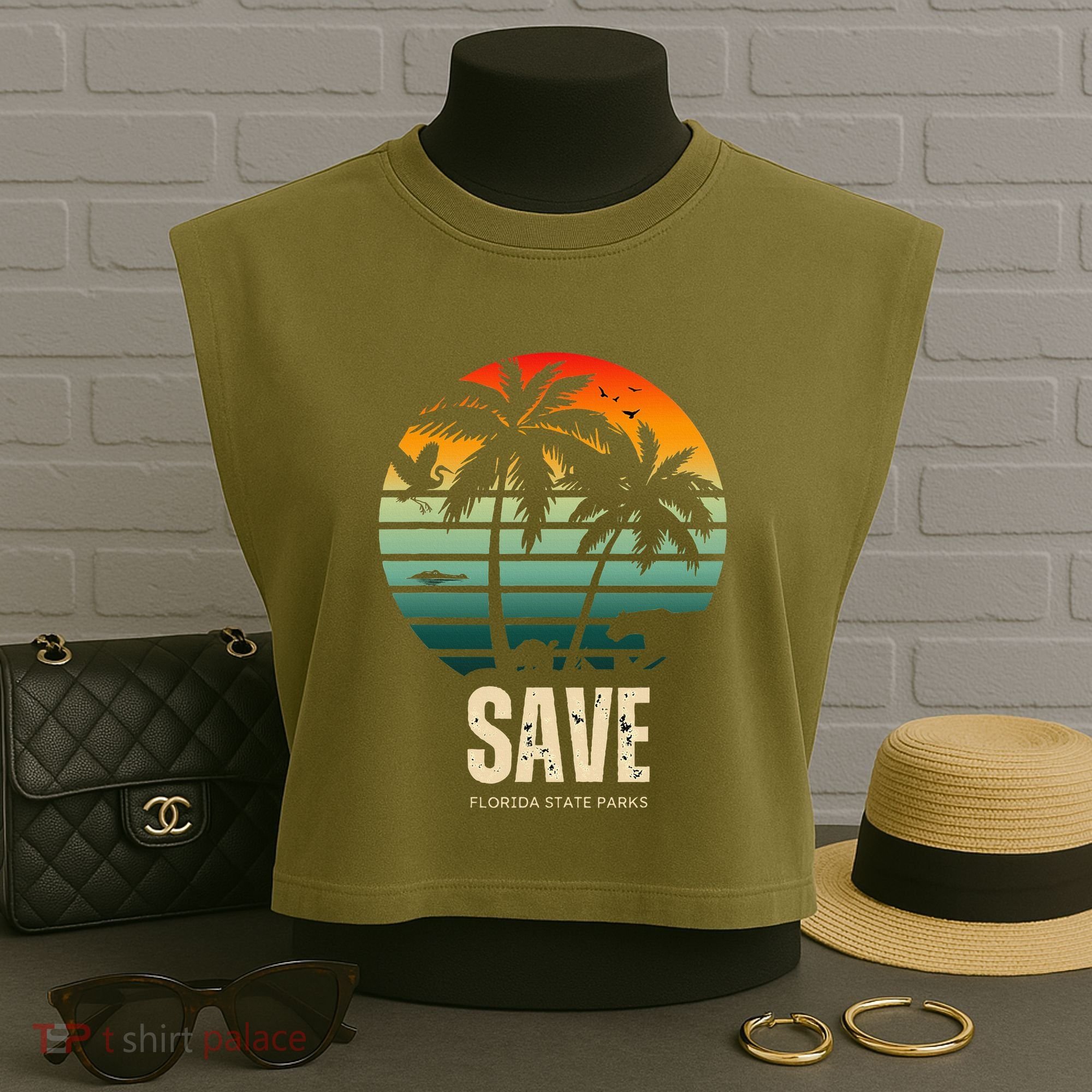 Save The Wildlife Garment-Dyed Women's Muscle Tee