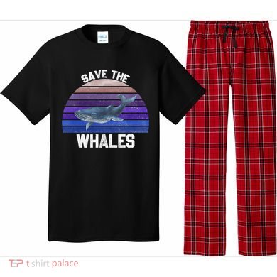 Save The Whales Vintage Ocean Day Whales Gift Pajama Set