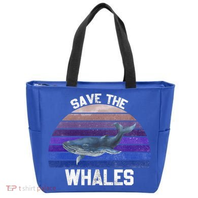 Save The Whales Vintage Ocean Day Whales Gift Tote Bag