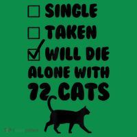 Single Taken Will Die Alone With 12 Cats Women's T-Shirt thumb 6