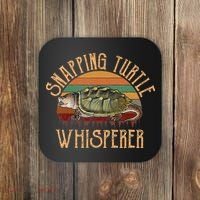 snapping turtle whisperer, snapping turtle Coaster thumb 0