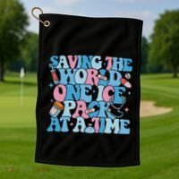 Saving The World One Ice Pack At A Time Golf Towel thumb 1